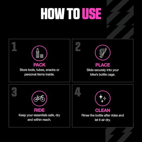Muc-Off Tool Bottle - Waterproof Storage Bottle for Bike Tools and Spare Inner Tubes - Bottle Cage Storage Solution for Bicycles in Kuwait