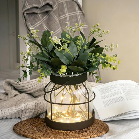 Vintage Glass Farmhouse Vase,Rustic Clear Vase,Modern Farmhouse Vase for Decorative Living Room Bedroom or Centerpieces Dining Table Art in Kuwait