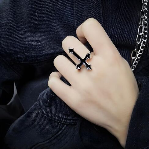 Cross Rings for Women Men Stainless Steel Religious Christian Cross Ring in Saudi Arabia