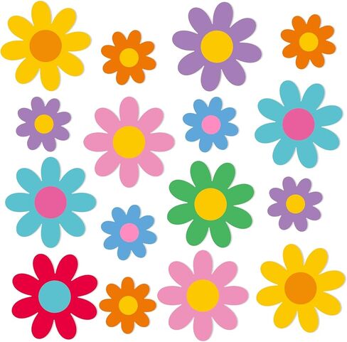 60pcs Flower Cutouts,Colorful Real Summer Floral Bulletin Board Decorations,5.11inch Springtime Bloom Classroom Decor for Kids DIY Craft School Projects Back to School Party Decor in Kuwait