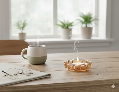 Bubble Candle Dish – Glass Candle Holder, Candle Dish for Home Decor, Modern Decorative, Party, Wedding in Saudi Arabia
