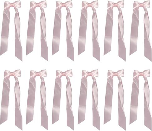 6 Pcs Candlestick Bows 13" Self-Adhesive Satin Ribbon Decorations for Candle Holders, Wedding Table Centerpieces, Bridal Shower & Bachelorette Party Gift Wrapping (6, Blue) in Kuwait