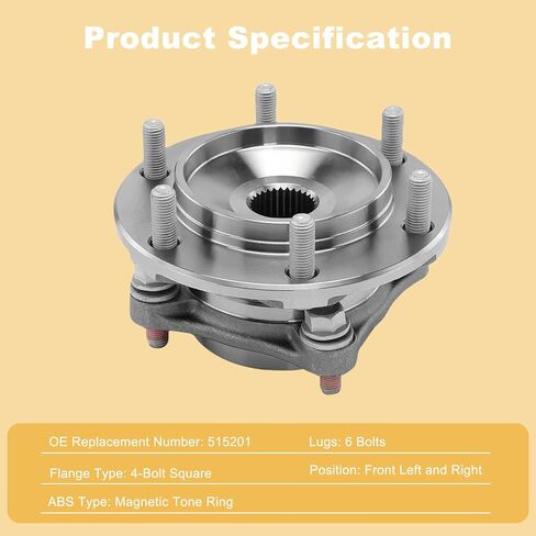 515201 4WD Pair 2 Front Wheel Hub & Bearing Assembly for 2003-2021 Toyota 4Runner, 2007-2014 FJ Cruiser, 2005-2021 Tacoma, 2010-2021 Lexus GX460, 2003-2009 Lexus GX470 in Kuwait