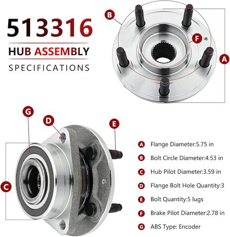 JLEO 513316 (Pair) Front Wheel Hub Bearing for 2014-2015 Chevrolet Cruze/Volt/Orlando,for 2012-2017 Buick Verano/Cascada,Front or Rear Wheel Hub Assembly for 2013-2017 Cadillac ATS/ELR in Saudi Arabia