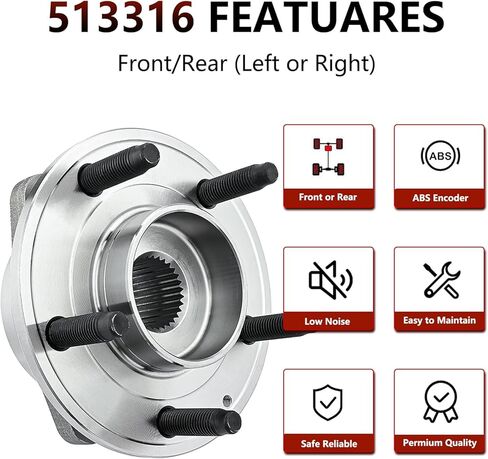JLEO 513316 (Pair) Front Wheel Hub Bearing for 2014-2015 Chevrolet Cruze/Volt/Orlando,for 2012-2017 Buick Verano/Cascada,Front or Rear Wheel Hub Assembly for 2013-2017 Cadillac ATS/ELR in Saudi Arabia