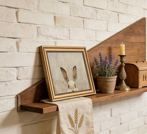 Vintage Gold Framed Wall Art for Living Room Bunny Canvas Prints Rabbit Oil Painting Picture Rustic Easter Wall Decor for Living Room Bedroom Bathroom 9x11in in Saudi Arabia