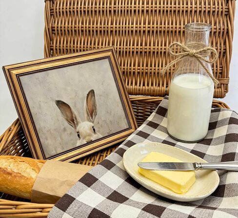 Vintage Gold Framed Wall Art for Living Room Bunny Canvas Prints Rabbit Oil Painting Picture Rustic Easter Wall Decor for Living Room Bedroom Bathroom 9x11in in Saudi Arabia