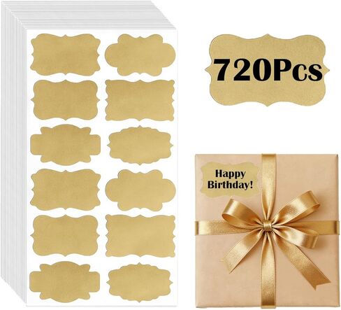 720 قطعة من ملصقات بطاقات الهدايا - 12 ملصقًا لكل ورقة، 6 أشكال لطيفة، ملصقات هدايا بنية مقاس 1.2×2 بوصة للهدايا، سهلة الاستخدام، مثالية لعيد الميلاد وأعياد الميلاد والحفلات in Kuwait