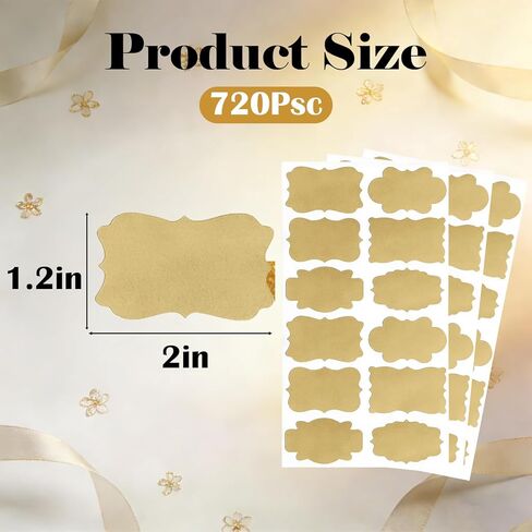 720 قطعة من ملصقات بطاقات الهدايا - 12 ملصقًا لكل ورقة، 6 أشكال لطيفة، ملصقات هدايا بنية مقاس 1.2×2 بوصة للهدايا، سهلة الاستخدام، مثالية لعيد الميلاد وأعياد الميلاد والحفلات in Kuwait
