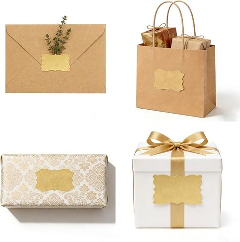 720 قطعة من ملصقات بطاقات الهدايا - 12 ملصقًا لكل ورقة، 6 أشكال لطيفة، ملصقات هدايا بنية مقاس 1.2×2 بوصة للهدايا، سهلة الاستخدام، مثالية لعيد الميلاد وأعياد الميلاد والحفلات in Kuwait