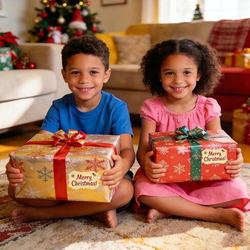 720 قطعة من ملصقات بطاقات الهدايا - 12 ملصقًا لكل ورقة، 6 أشكال لطيفة، ملصقات هدايا بنية مقاس 1.2×2 بوصة للهدايا، سهلة الاستخدام، مثالية لعيد الميلاد وأعياد الميلاد والحفلات in Kuwait