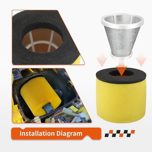 Air Filter W/Holder for Suzuki QuadRacer 450 LT-R450 LT-R450Z 2006-2009 13790-45G00 in Saudi Arabia