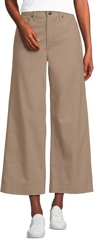 بنطال نسائي قصير من Lands' End Knockabout Chino عالي الارتفاع و5 جيوب بأرجل واسعة in Kuwait