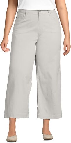 Lands' End Women's Knockabout Chino High Rise 5 Pocket Wide Leg Crop Pants in Saudi Arabia