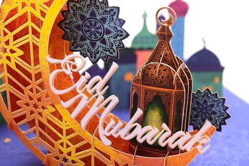 ASVP Shop بطاقة عيد مبارك المنبثقة ثلاثية الأبعاد، بطاقة تهنئة مصنوعة يدويًا للعيد للأصدقاء والعائلة in Saudi Arabia