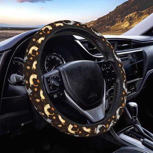 Dujiea Cute Gnomes and Hearts Elastic Stretch Steering Wheel Cover, Anti-Slip and Durable Car Steering Wheel Accessories for Women Men, 15 Inch Universal Fit Car, Truck, SUV in Saudi Arabia