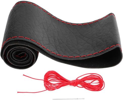 Majatou Steering Wheel Wrap, Elephant Skin Grain Leather Sewing with Pins Thread Car Interior in Saudi Arabia