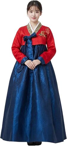 Korean Traditional Women Dress Hanbok Set Long Sleeve Cosplay Costume Dance Palace Wedding Party in Kuwait