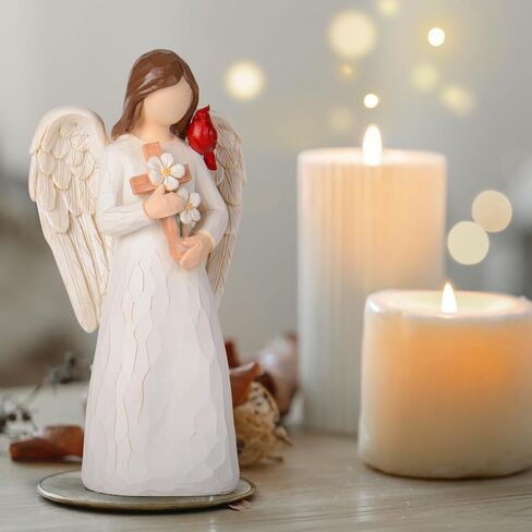 Cardinal Sympathy Gifts for Loss of Loved One - 6.7" Angel Figurine Statue, Memorial Gifts for Loss of Women Mother Father, Bereavement Grief Remembrance Gift, Hand-Painted Figurine in Kuwait