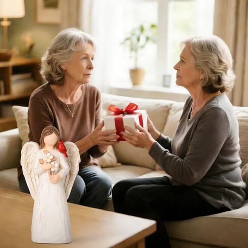 Cardinal Sympathy Gifts for Loss of Loved One - 6.7" Angel Figurine Statue, Memorial Gifts for Loss of Women Mother Father, Bereavement Grief Remembrance Gift, Hand-Painted Figurine in Kuwait
