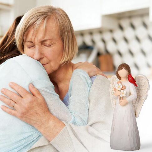 Cardinal Sympathy Gifts for Loss of Loved One - 6.7" Angel Figurine Statue, Memorial Gifts for Loss of Women Mother Father, Bereavement Grief Remembrance Gift, Hand-Painted Figurine in Kuwait