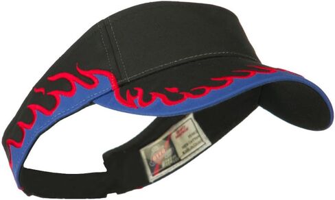 Cotton Twill Flame Visor - Black Royal Red in Saudi Arabia