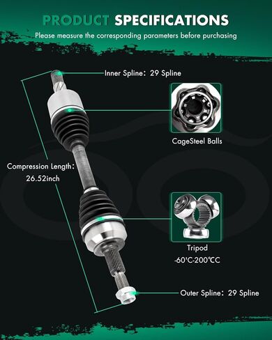 SCITOO Front Left CV Axle Shaft Assembly Set Compatible with 2006-2010 for Jeep Commander 3.0L 3.7L 4.7L 5.7L 6.1L 66-3417 60-3417 CH-8101 CH-9128 66-3419 in Saudi Arabia