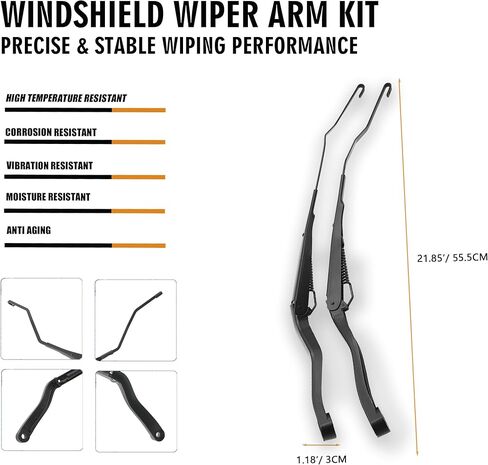 1 Pair Front Windshield Wiper Arm Kit Compatible with Ram 2009-2015 1500 2500 3500 4500 5500 Replaces OE 42765 42764 55277449AA 55277450AA 55277449AB 55277450AB 55277449AC 55277450AC in Kuwait