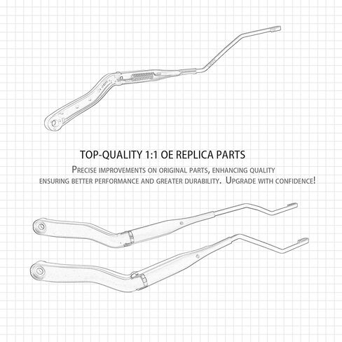 1 Pair Front Windshield Wiper Arm Kit Compatible with Ram 2009-2015 1500 2500 3500 4500 5500 Replaces OE 42765 42764 55277449AA 55277450AA 55277449AB 55277450AB 55277449AC 55277450AC in Kuwait