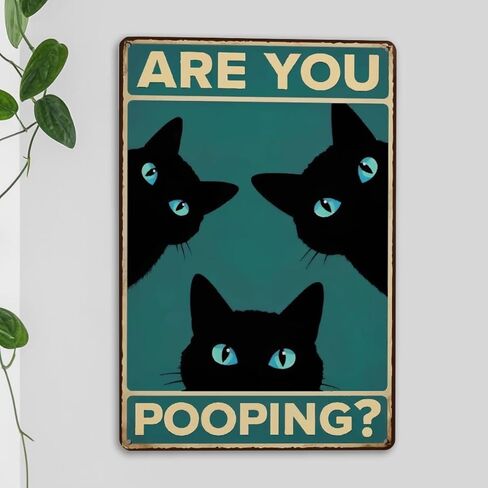 Highland Cow Lover Gifts Funny Barthroom Metal Tin Signs for Barthroom Toilet Home Wall Art Decor Are You Pooping Wall Sign in Saudi Arabia