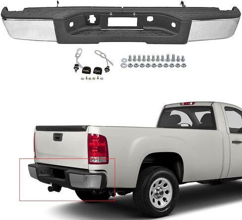 مجموعة المصد الخلفي من الفولاذ الكروم مع فتحة مستشعر بديلة لشاحنة 2007-2013 سيلفرادو سييرا 1500 in Kuwait