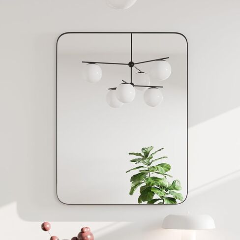 Eviva Harmony 35" x 27" Rectangular Black Metal Framed Mirror in Saudi Arabia
