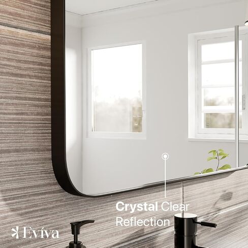 Eviva Harmony 35" x 27" Rectangular Black Metal Framed Mirror in Saudi Arabia