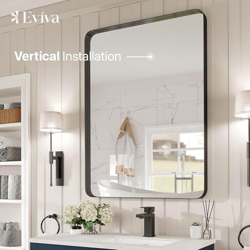 Eviva Harmony 35" x 27" Rectangular Black Metal Framed Mirror in Saudi Arabia