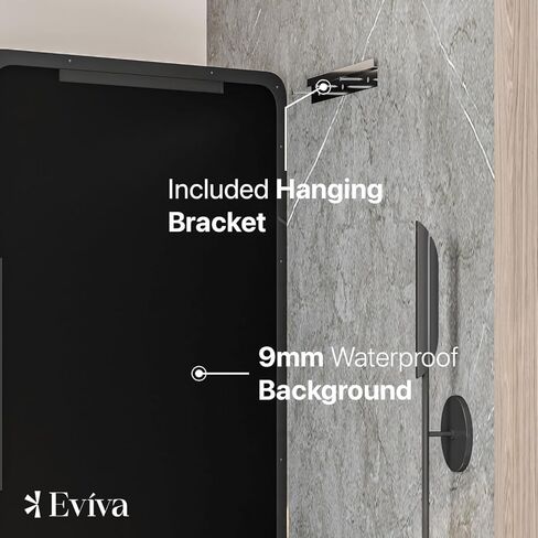 Eviva Harmony 35" x 27" Rectangular Black Metal Framed Mirror in Saudi Arabia