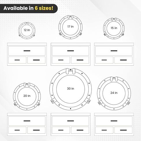 15 Inch Bathroom Wall Decor Ship Porthole Mirror with Copper Finish – Vintage Round Wall Mounted Mirror for Bathroom Vanity, Nautical Pirate Coastal Vintage Home Décor in Kuwait