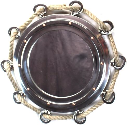 The King's Bay Big Silver Finish Porthole Mirror with Rope Nautical Ships Boat Decor in Saudi Arabia