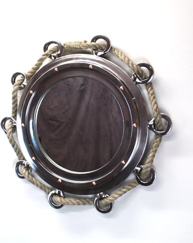 The King's Bay Big Silver Finish Porthole Mirror with Rope Nautical Ships Boat Decor in Saudi Arabia