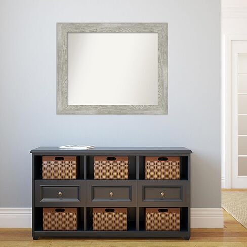 Amanti Art Grey Bathroom Mirror for Over Sink, 30x36 Custom Made Dove Greywash Rectangle Vanity Mirror, Large Country Rustic Wood Frame, Hangs Horizonally and Vertically, Wall Decor in Saudi Arabia