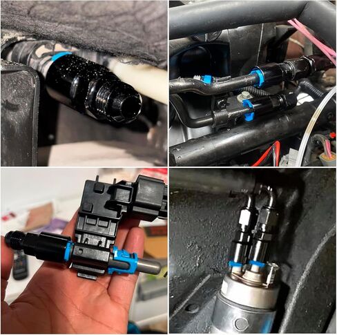 6AN Male Flare To 3/8" & 5/16" SAE Quick-Disconnect Female Push-On EFI Fitting Anodized Aluminum 2Pcs in Saudi Arabia