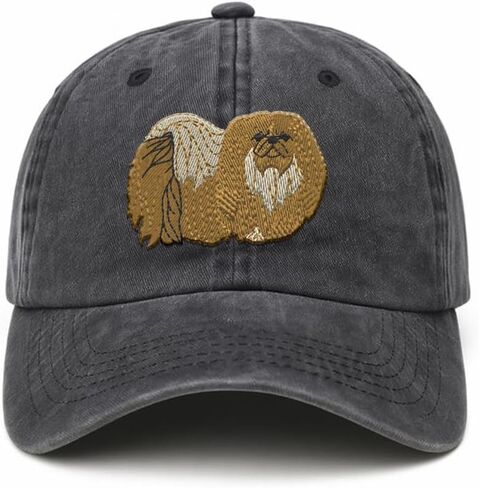 Custom Soft Baseball Cap Embroidered Pekingese Dog Peke Lion King Chinese Cotton in Saudi Arabia