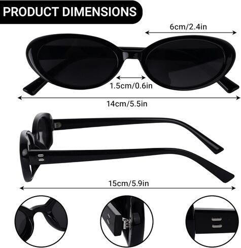 Nydotd Retro Oval Sunglasses for Women Y2k Trendy Sunglasses 90s Fashion Sun Glasses Small Oval Sunnies UV Protection Shades in Kuwait