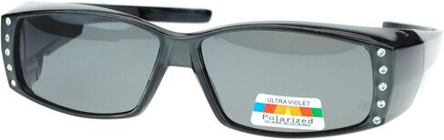 Womens Polarized Fit Over Glasses Sunglasses Rhinestones Rectangle in Kuwait