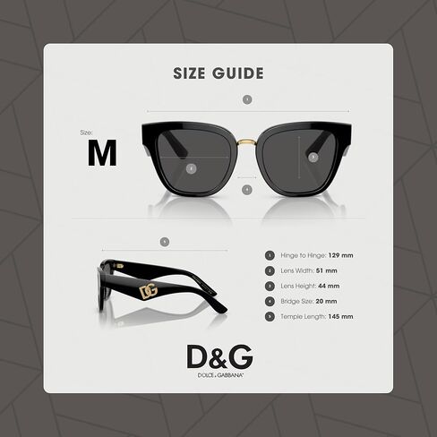 Dolce&Gabbana DG4437 501/87 51MM Black/Dark Grey Square Sunglasses for Women +Bundle with Accessory Eyewear Kit in Kuwait