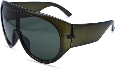 Trendy Oversized Sunglasses for Women Men Big Large Frame Sunglasses Retro Chunky Shield shades in Kuwait