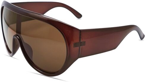 Trendy Oversized Sunglasses for Women Men Big Large Frame Sunglasses Retro Chunky Shield shades in Saudi Arabia