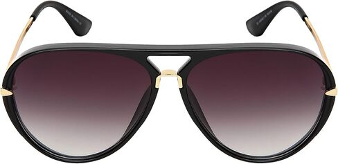EDGEIWEAR Designer Inspired Fashion Aviator Sunglasses for Men Women Flat Gradient Lens UV Protection 53114-FLAP-1(BLK.ap) in Kuwait