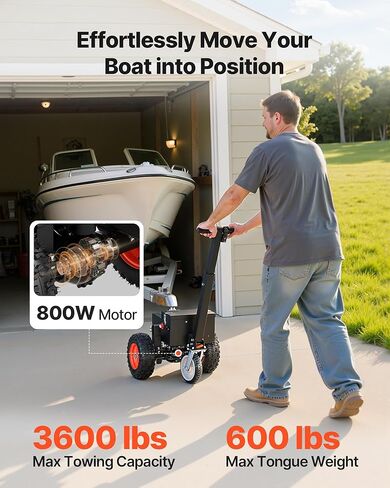 VEVOR Electric Trailer Dolly, 5000lbs Towing Capacity, 350W 12V Trailer Jockey Wheel with 22 ft/min Moving Speed, 12''-24.8'' Adjustable Clamp Height & 8'' Rubber Tire, for Moving Trailer Caravan Boat in Saudi Arabia