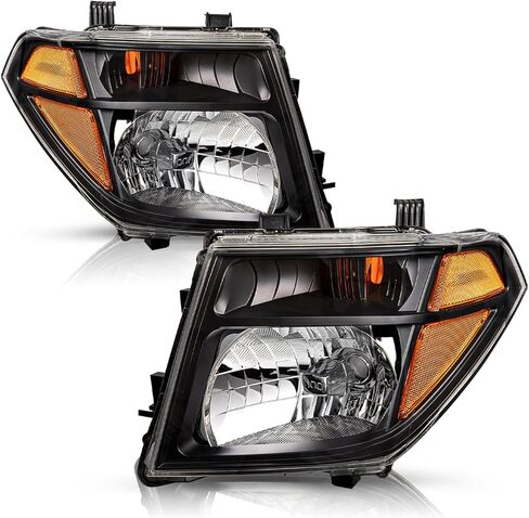 Headlight Assembly Replacement for 2005-2008 Nissan Frontier & 2005-2007 Pathfinder, Halogen Headlamp with Black Housing - Driver and Passenger Side Pair in Saudi Arabia