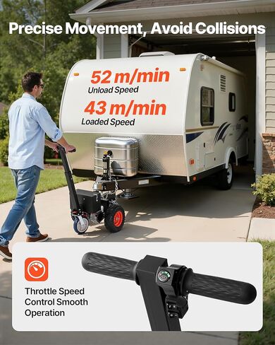 VEVOR Electric Trailer Dolly, 5000lbs Towing Capacity, 350W 12V Trailer Jockey Wheel with 22 ft/min Moving Speed, 12''-24.8'' Adjustable Clamp Height & 8'' Rubber Tire, for Moving Trailer Caravan Boat in Saudi Arabia